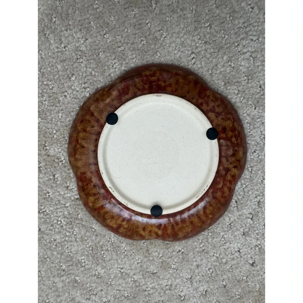 Vintage French Country Brown Small Dish for Jewelry, Soap, and More
